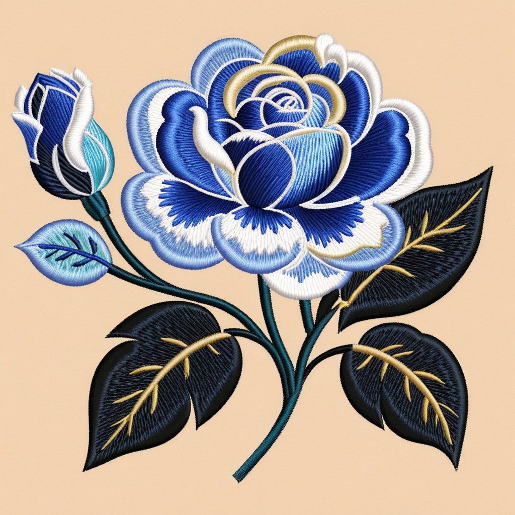 Цветочные композиции от ИИ в машинной вышивке