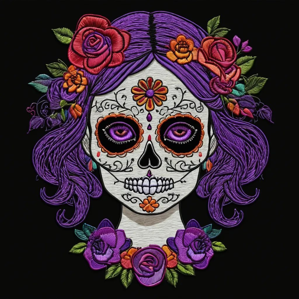 Модель ИИ — Цветочные узоры в машинной вышивке