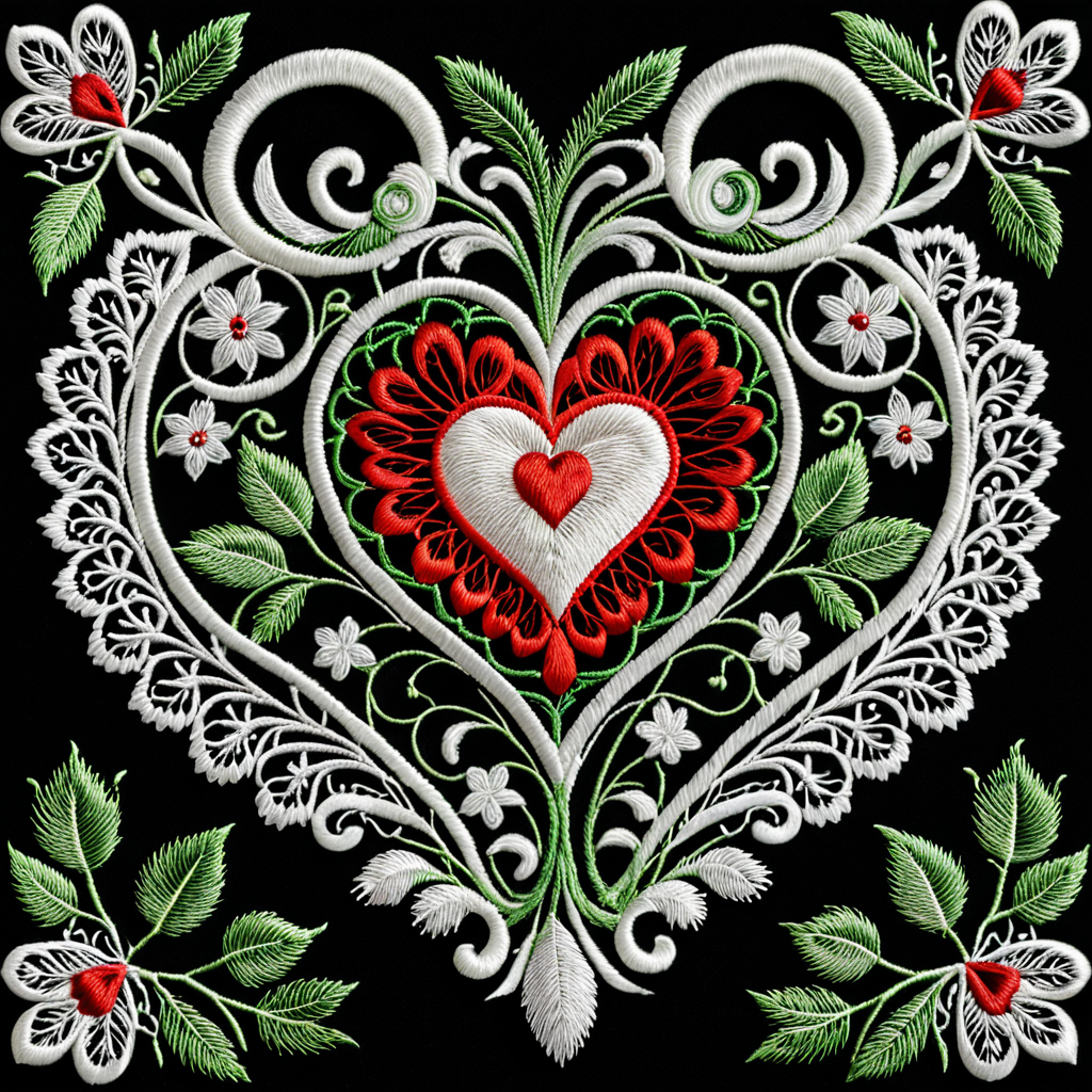 Модель ИИ — Цветочные узоры в машинной вышивке