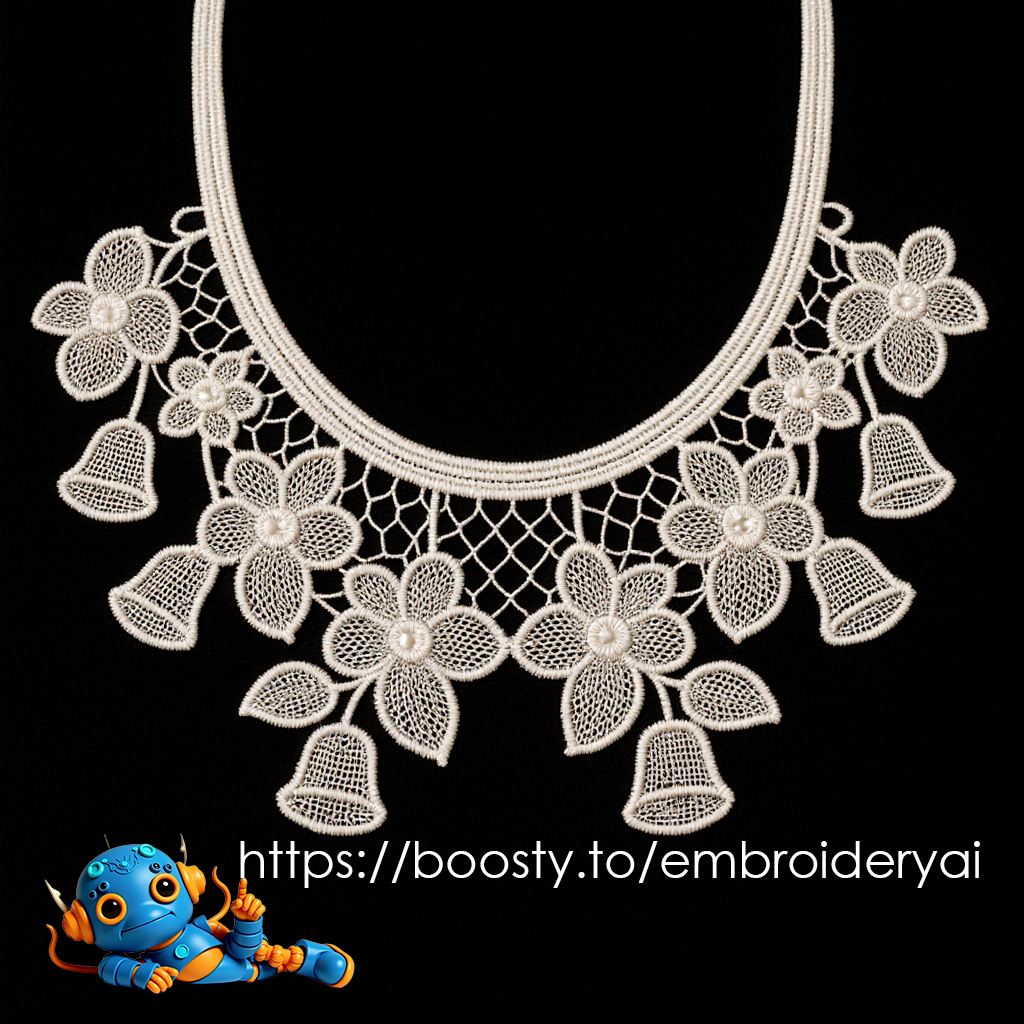 Нейропревью машинной вышивки в технике Кружево. FSL. Lace.