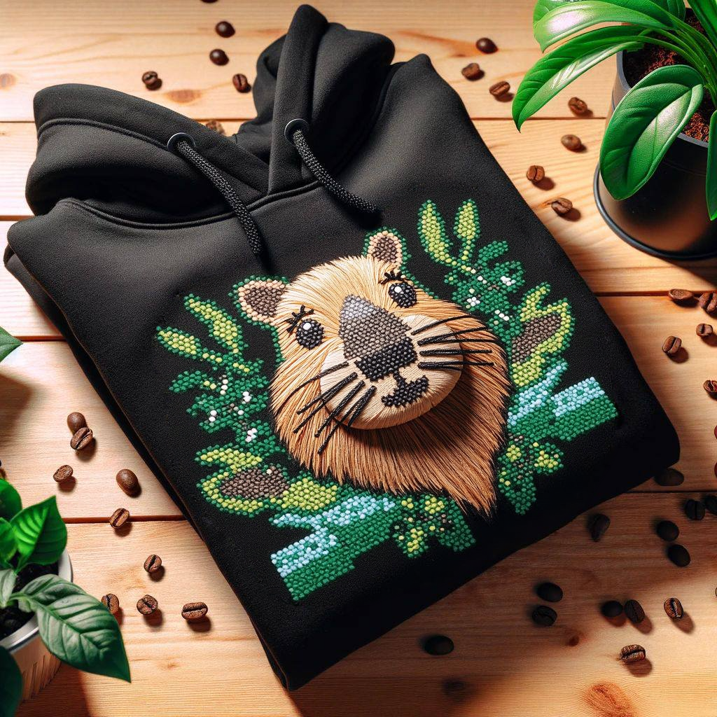 Нейропревью машинной вышивки в стиле Midjourney.