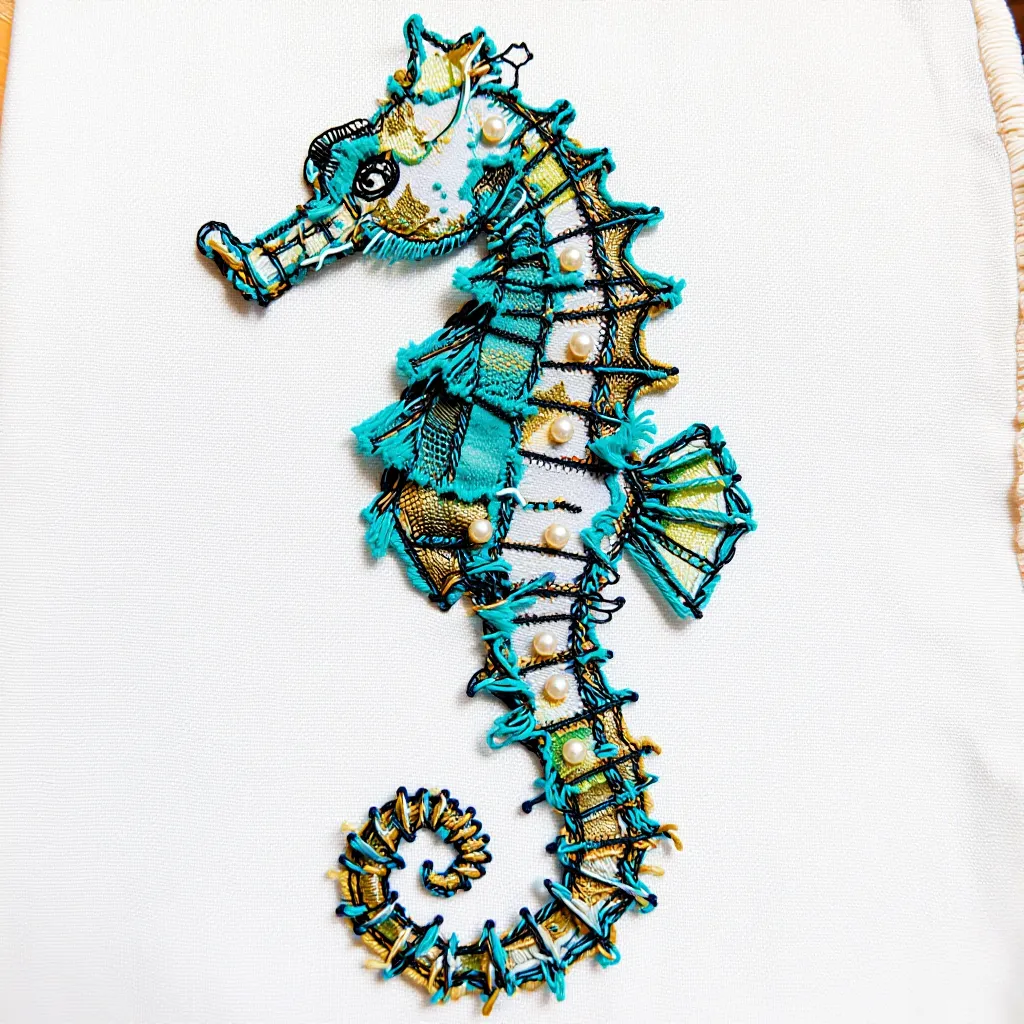 Нейропревью машинной вышивки в стиле бохо.