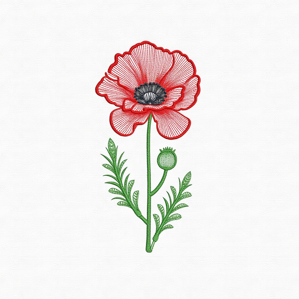 Нейропревью машинной вышивки в технике Нейрострочка на светлом фоне.