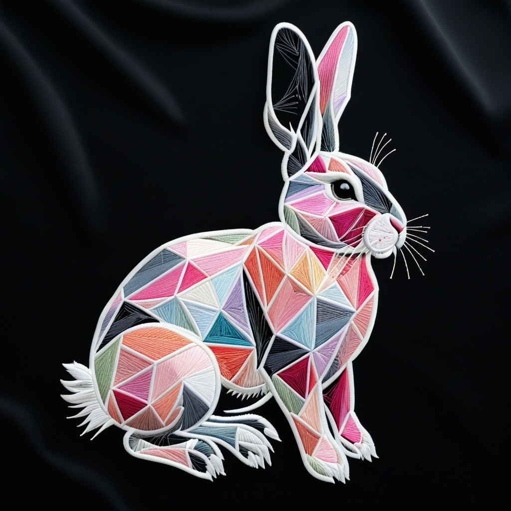 Геометрия Поли LoRA — полигональные узоры машинная вышивка нейросеть SDXL