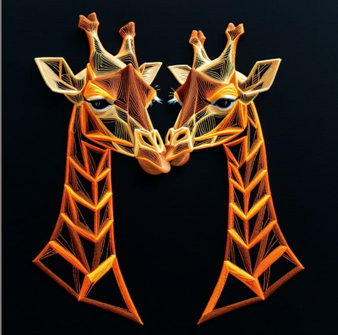 Геометрия Поли LoRA — полигональные узоры машинная вышивка нейросеть SDXL