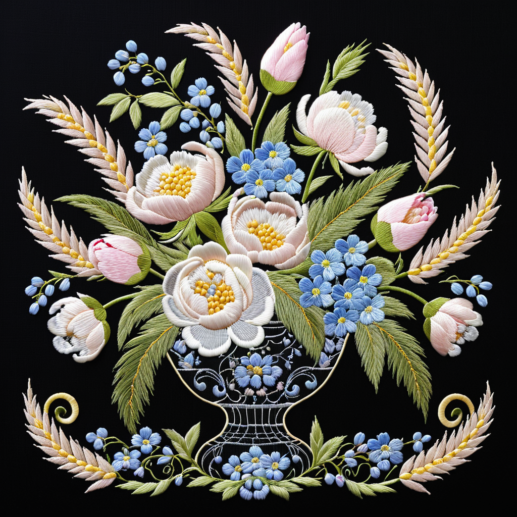 Жостово LoRA — жостовские мотивы в машинной вышивке SDXL