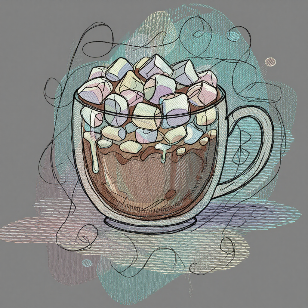 Нейропревью дизайна машинной вышивки в технике Акварель.