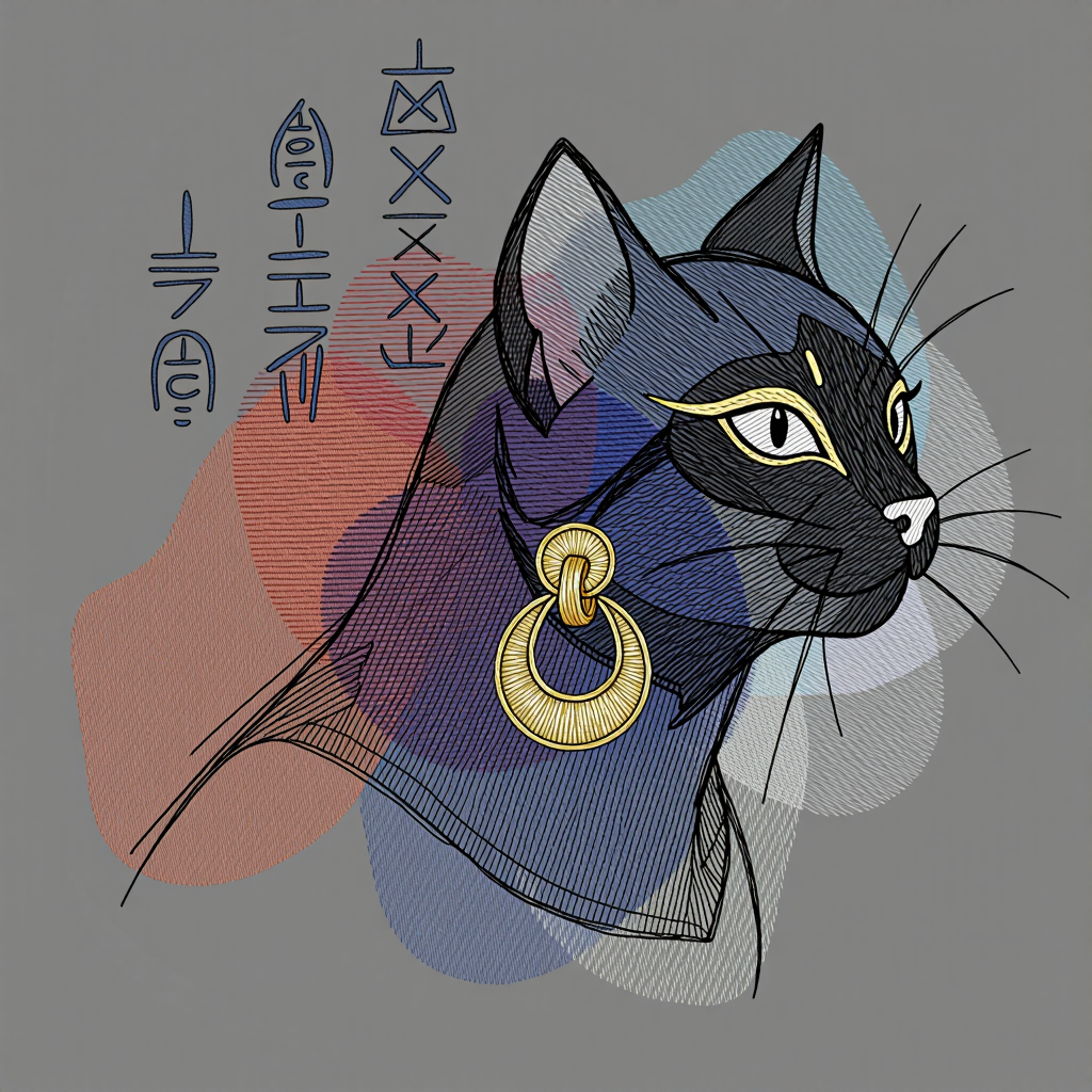 Нейропревью дизайна машинной вышивки в технике Акварель.